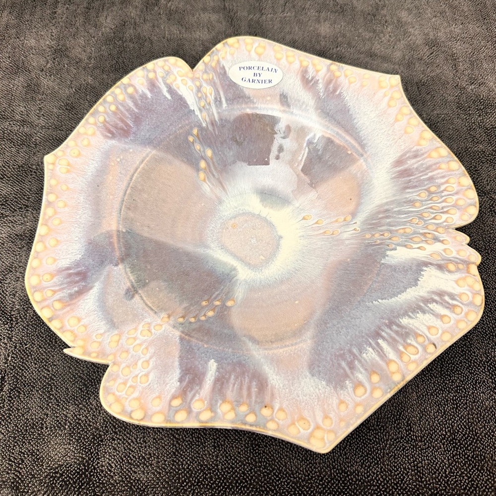 Garnier Pottery 10” Southwestern Floral Bowl Arizona Drip Glaze